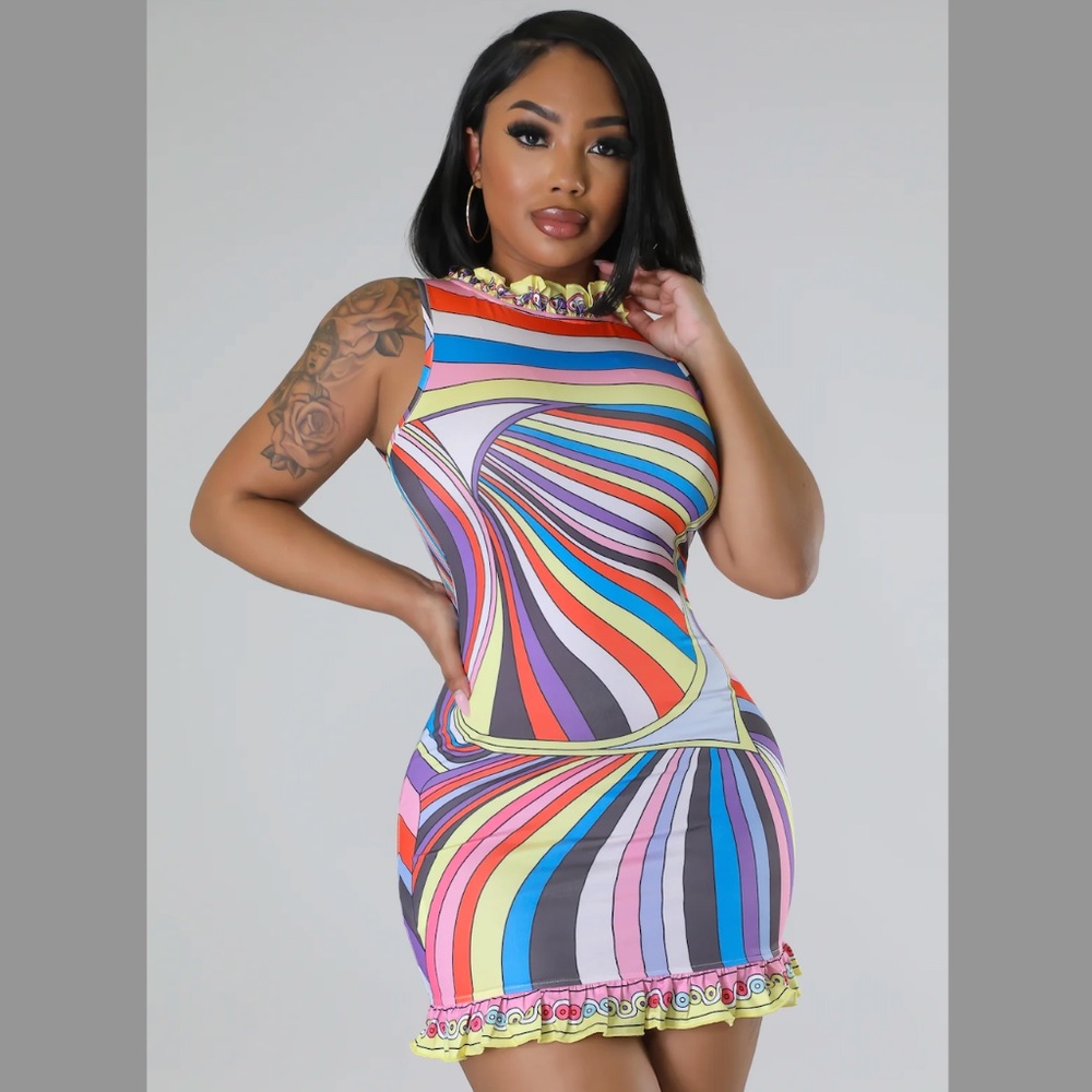 Abstract Mini Dress